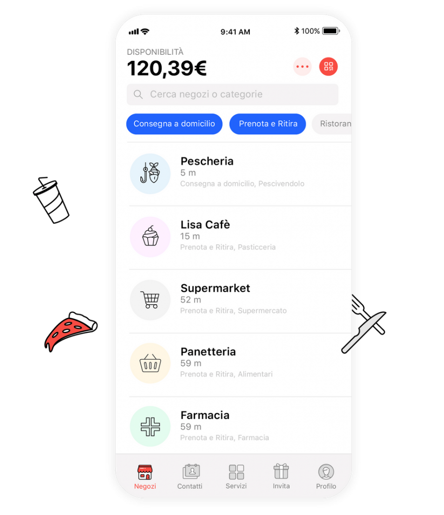 Schermata dell'app Satispay
